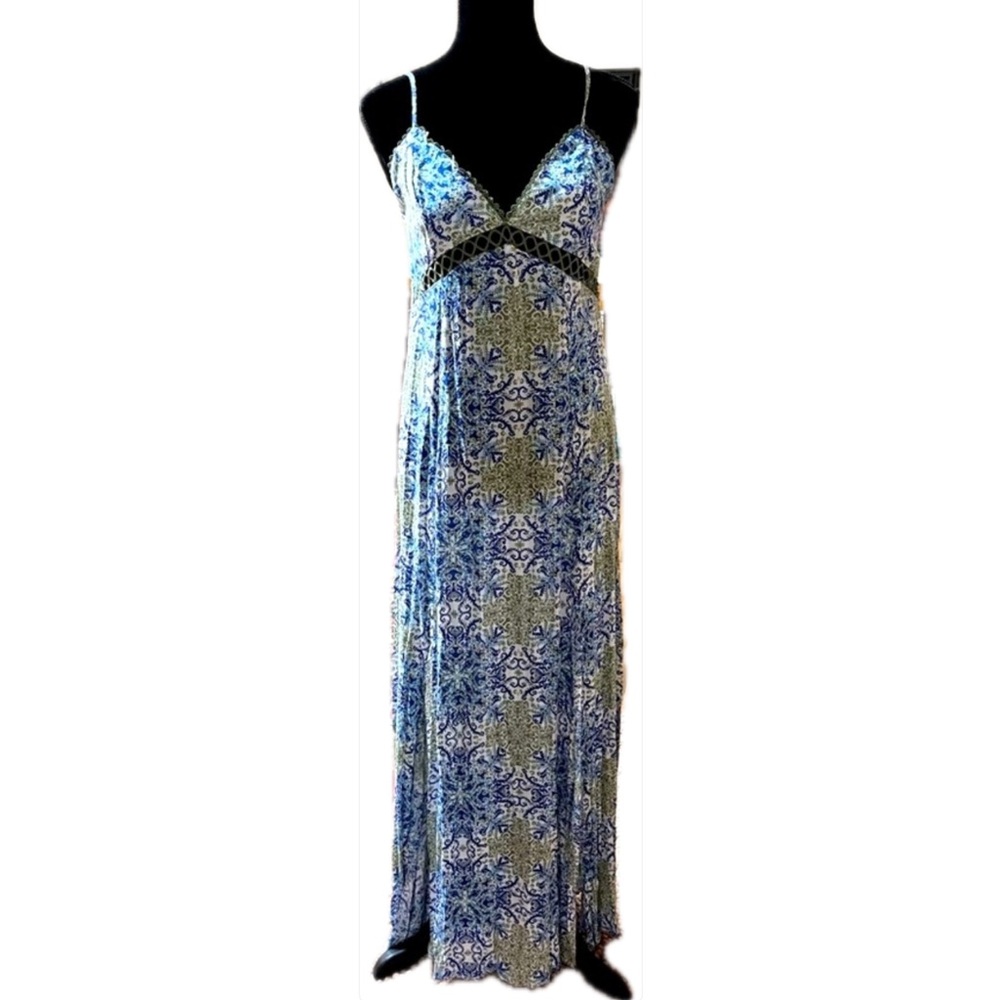 Shinestar Blue & Green Maxi Dress